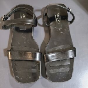 Gucci Rubber black strappy sandals